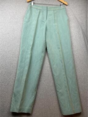 Vintage Ann Taylor Loft Womens Linen Straight Leg Pants Size 8 Iridescent Retro